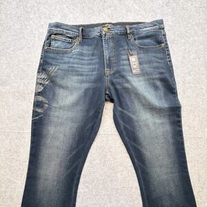 Ed Hardy Men's Jeans Medium Blue Size 36 Denim Straight Leg Tiger Graphic NWT